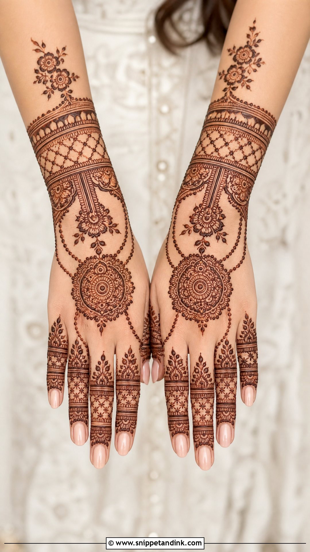 Back Hand Bridal Mehndi Design - Snippet and Ink - 25 Dulhan Bridal Henna Mehndi Designs