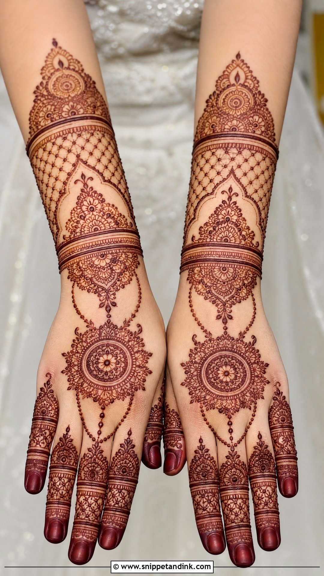 Back Hand Bridal Mehndi Design - Snippet and Ink - 20 Bridal Henna (Mehndi) Design Ideas