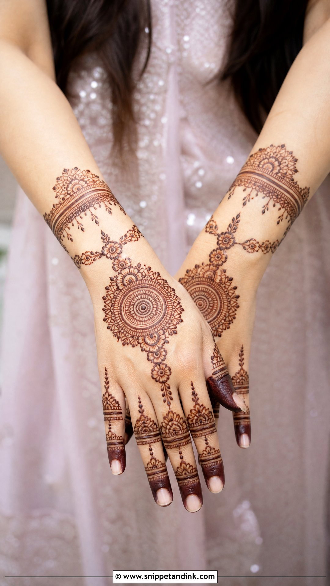 Back Hand Bridal Mehndi Design - Snippet and Ink - 30 Bridal Hands Mehndi Designs