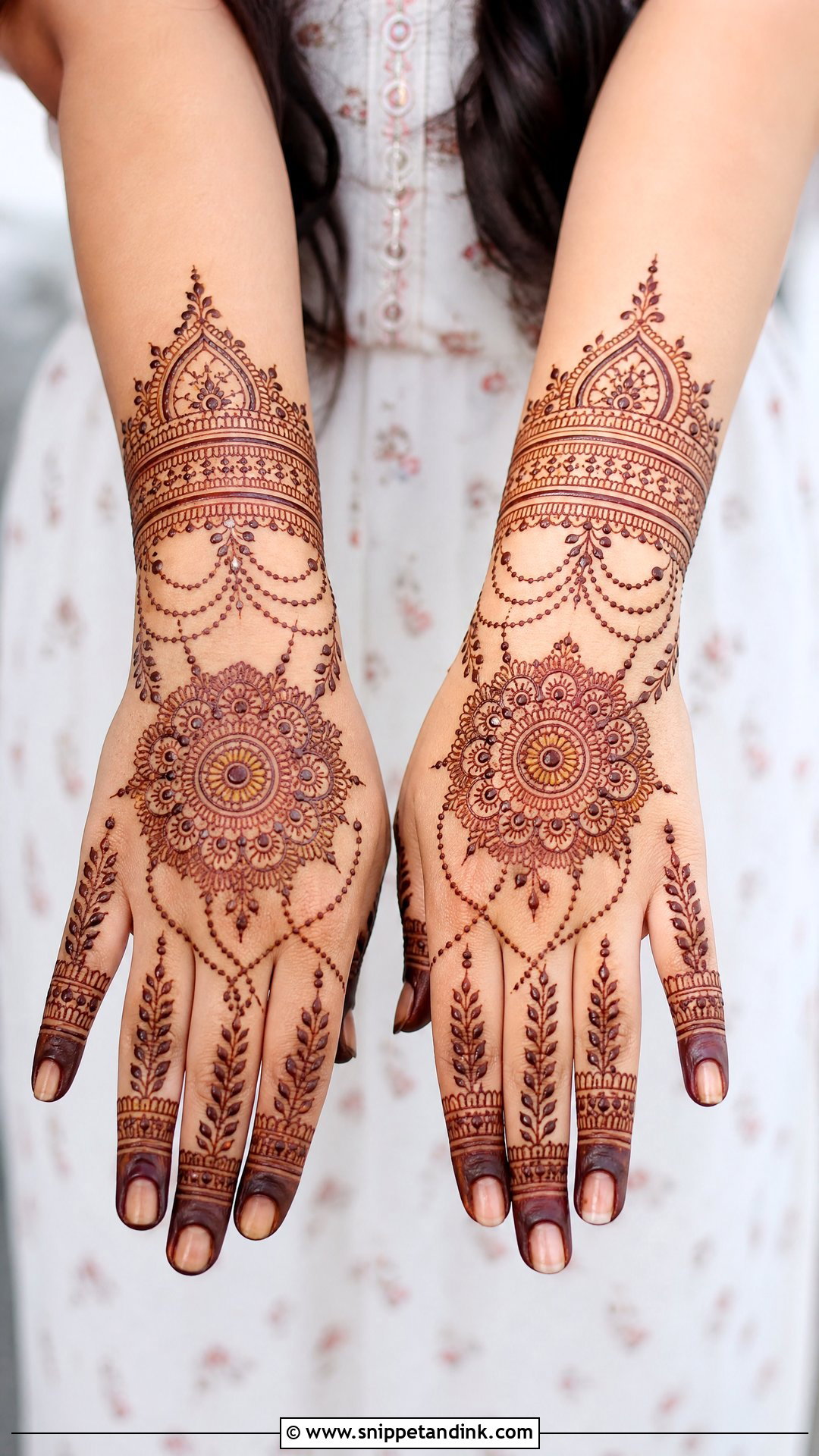 Back Hand Bridal Mehndi Design - Snippet and Ink - 30 Bridal Wedding Mehndi Designs