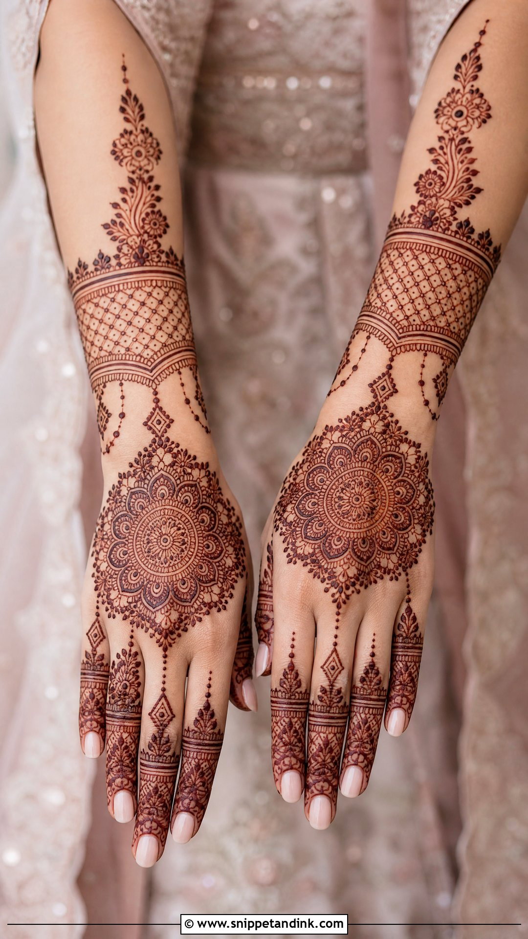 Back Hand Bridal Mehndi Design - Snippet and Ink - 30 Indian Bridal Mehndi Designs