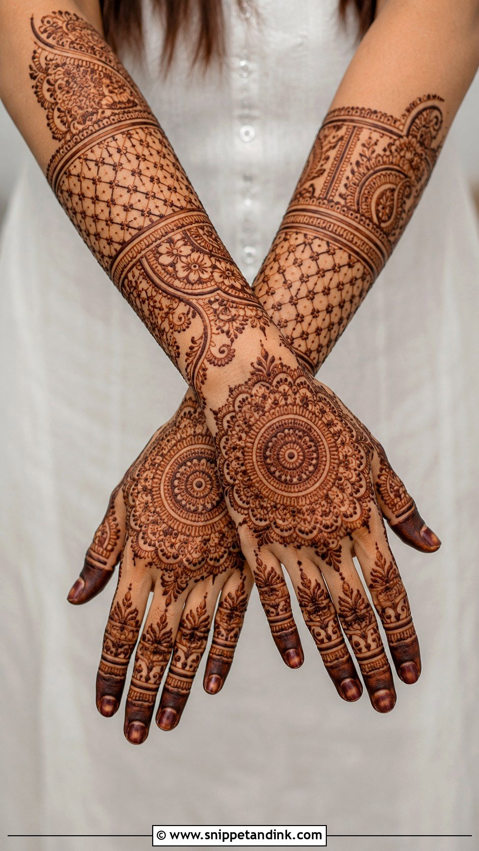 Back Hand Bridal Mehndi Design - Snippet and Ink - 35 Beautiful Mehndi Design Ideas