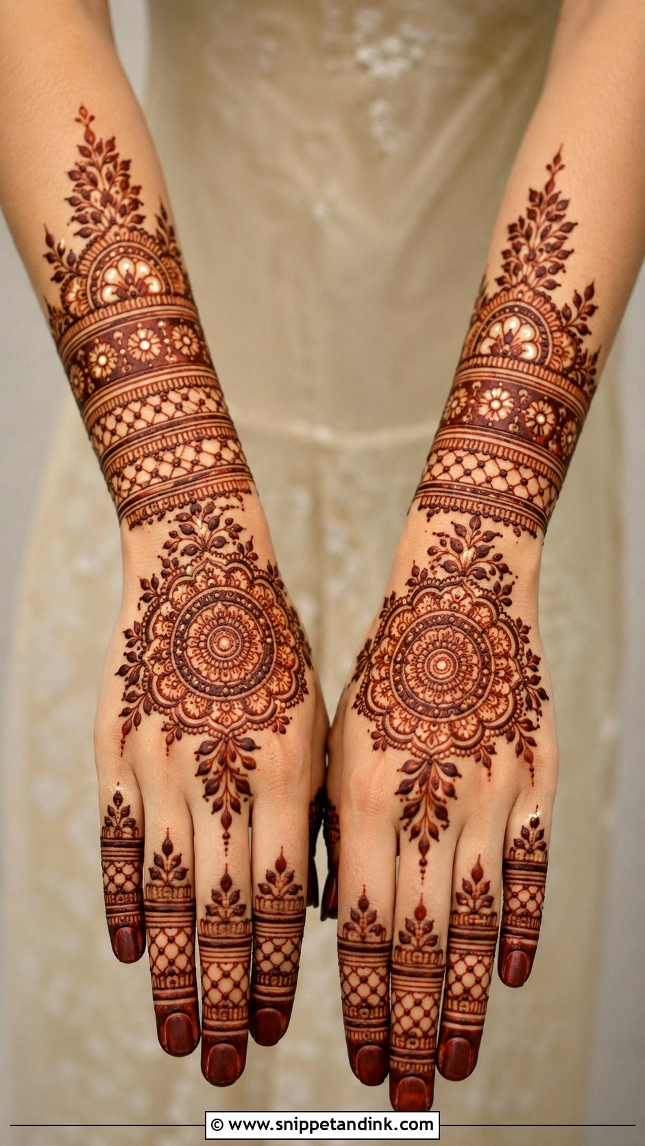 Back Hand Bridal Mehndi Design - Snippet and Ink - 35 Bridal Mehndi Designs