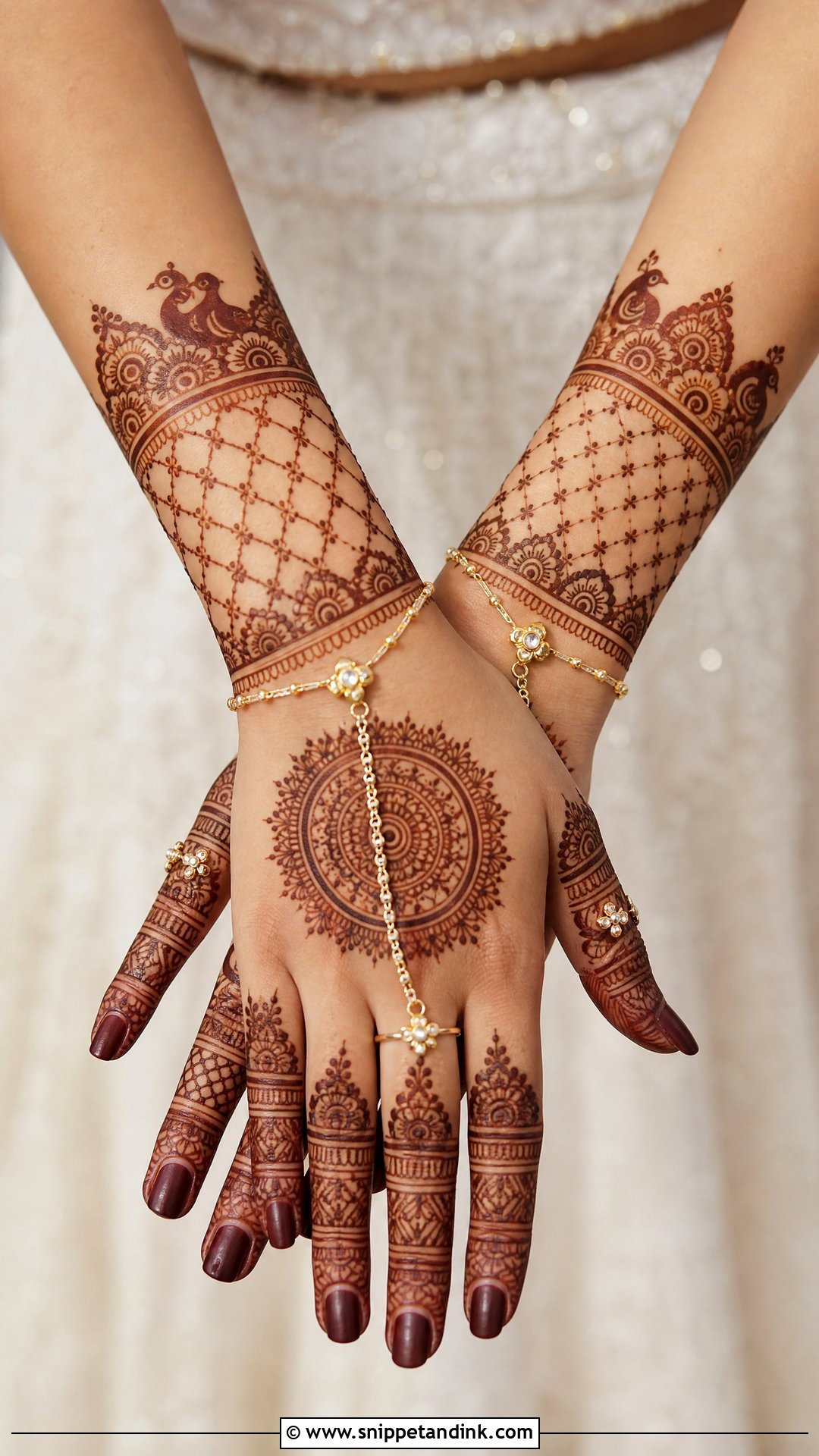 Back Hand Bridal Mehndi Design - Snippet and Ink - 35 Mehndi Design Ideas