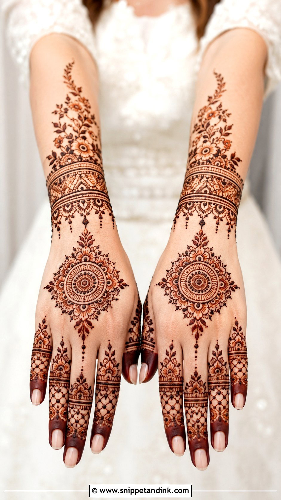 Back Hand Bridal Mehndi Design - Snippet and Ink - 35 Unique Bridal Mehndi Designs