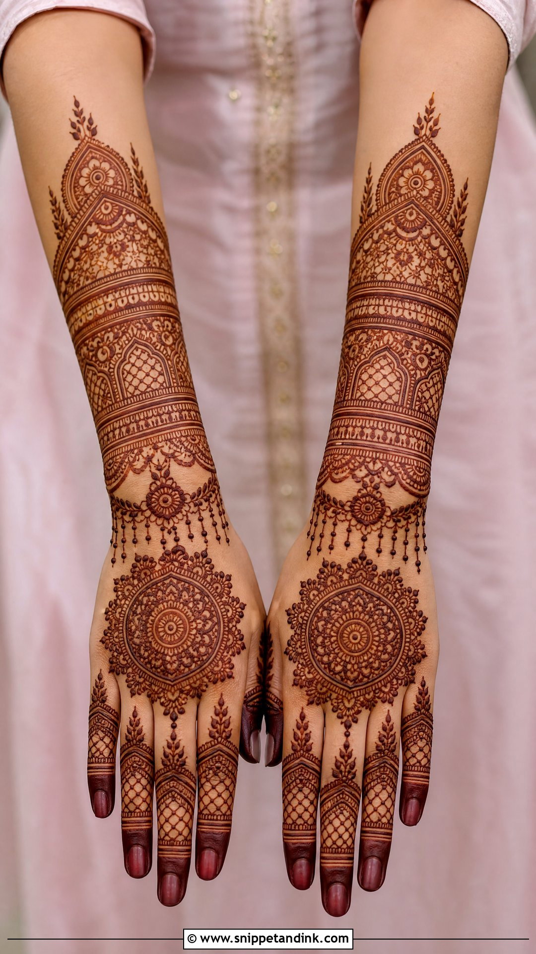 Back Hand Bridal Mehndi Full Hands - Snippet and Ink - 20 Bridal Mehndi Designs Full Hands