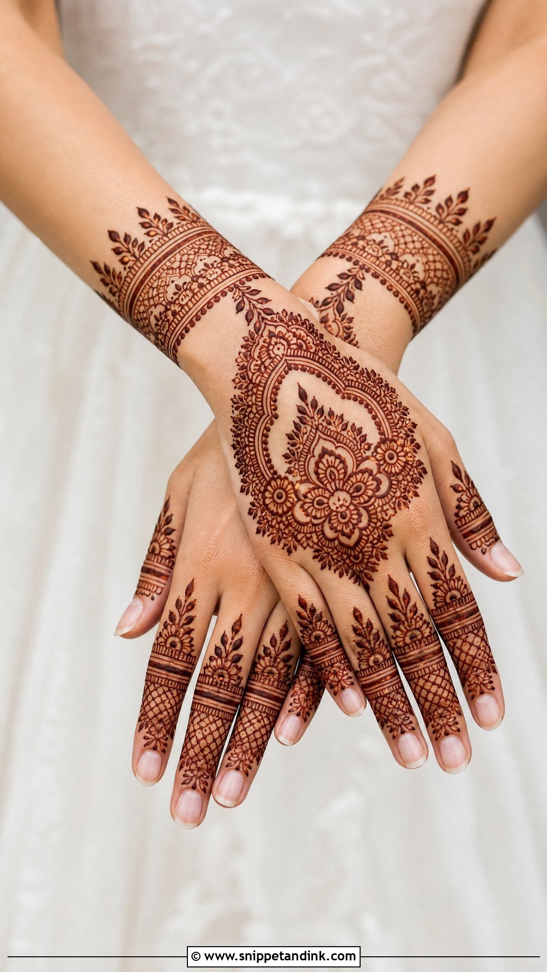 Back Hand Bridal Mehndi With Finger Detail - Snippet and Ink - 25 Bridal Mehndi Designs Back Side