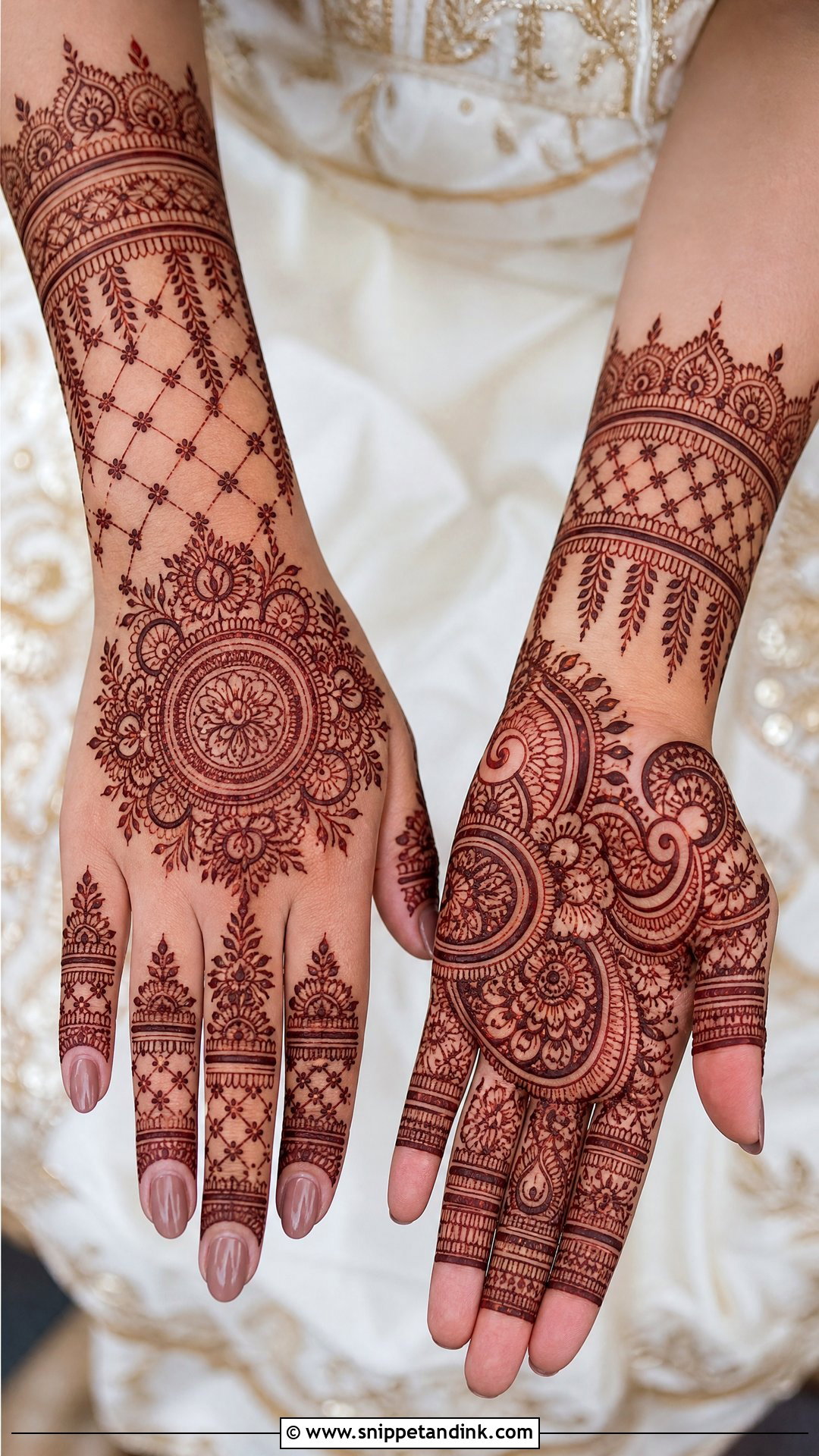Back Hand Bridal Mehndi With Front Hand Design - Snippet and Ink - 20 Bridal Mehndi Designs Front and Back