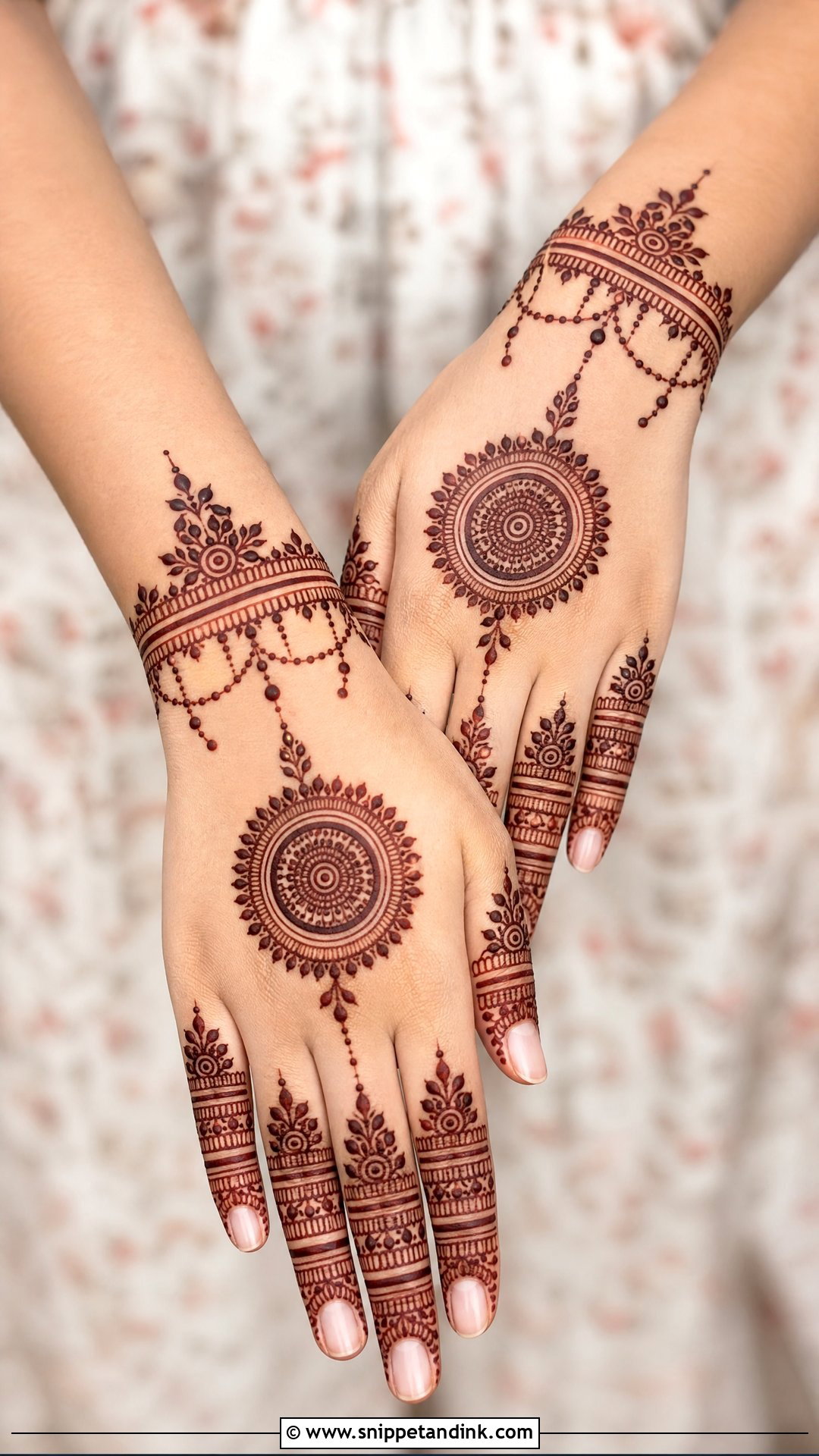 Back Hand Bridal Tikki Mehndi Design - Snippet and Ink - 20 Bridal Tikki Mehndi Designs