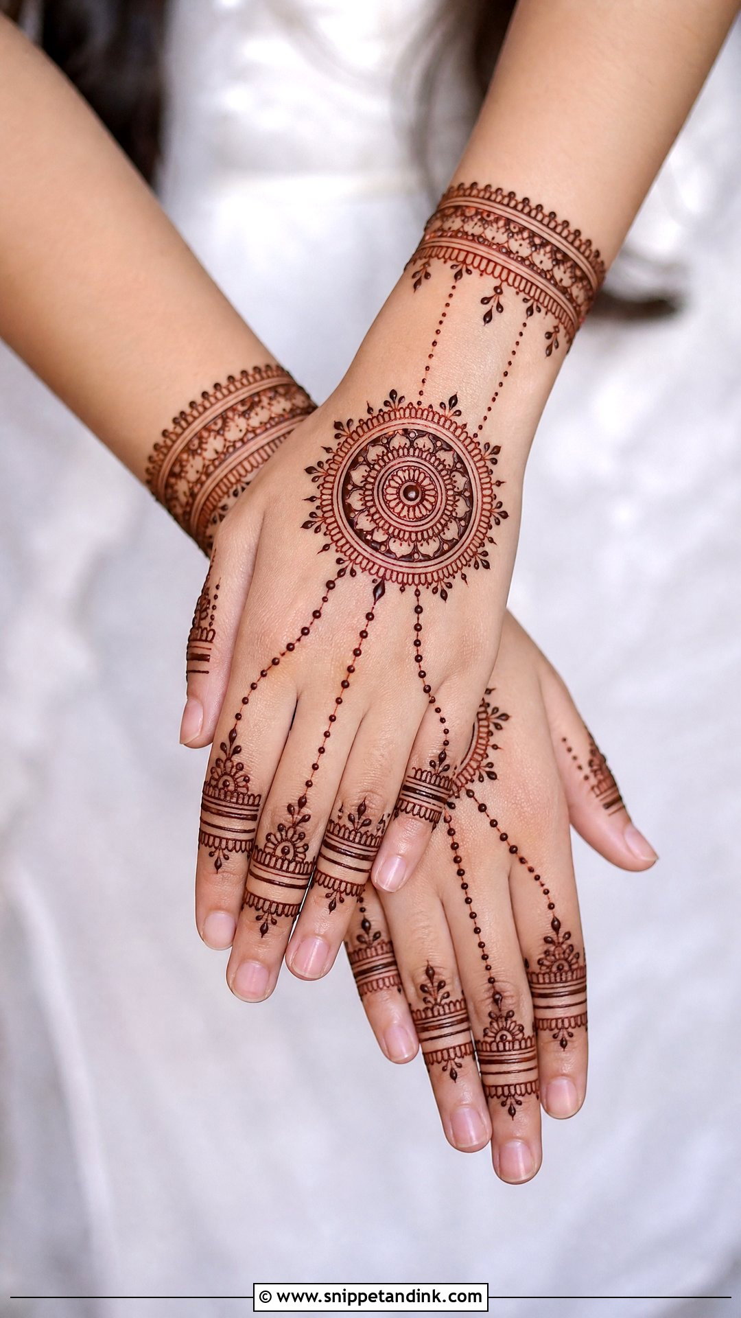 Back Hand Centre Mehndi Design - Snippet and Ink - 20 Centre Mehndi Design Ideas