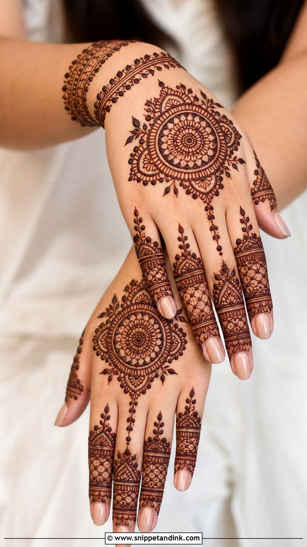Back Hand Engagement Bridal Mehndi Design - Snippet and Ink - 25 Engagement Bridal Mehndi Designs