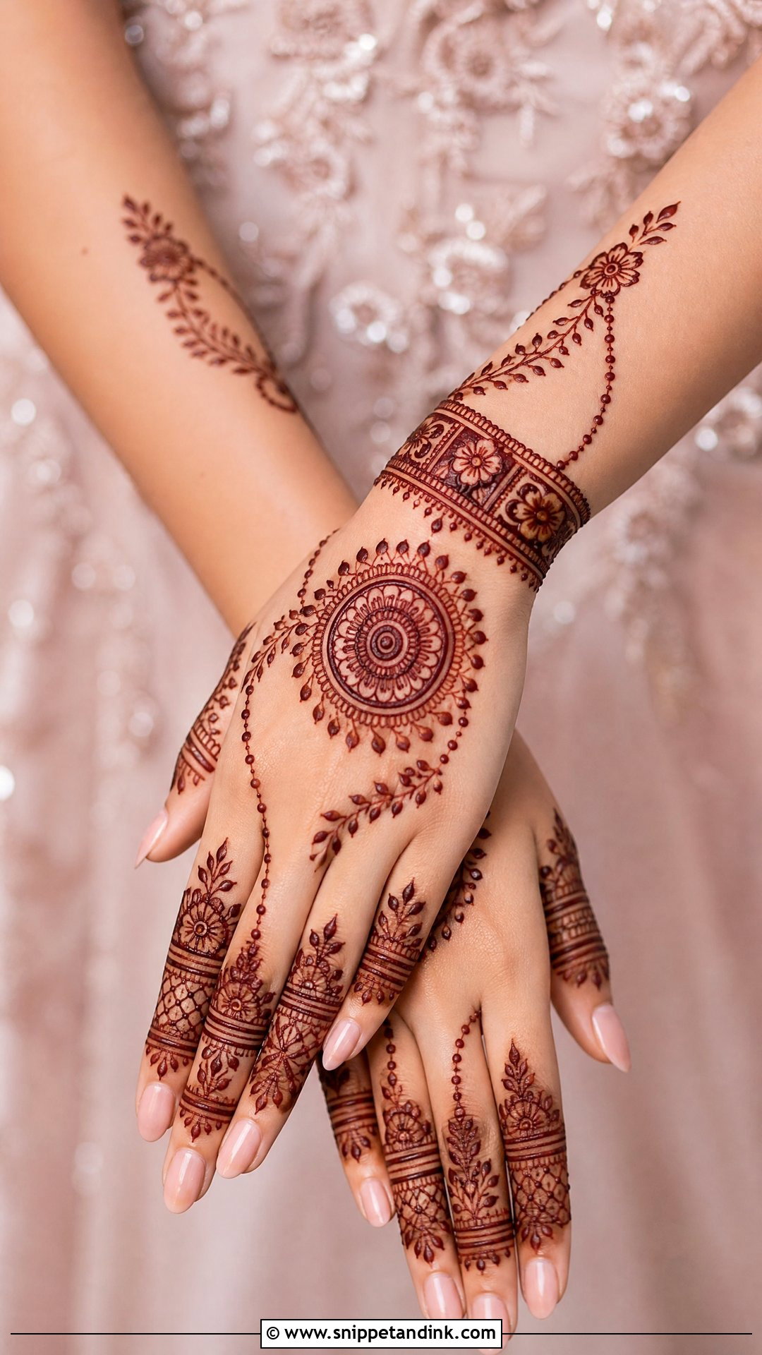 Back Hand Engagement Mehndi Design - Snippet and Ink - 20 Latest Mehndi Designs for Engagement