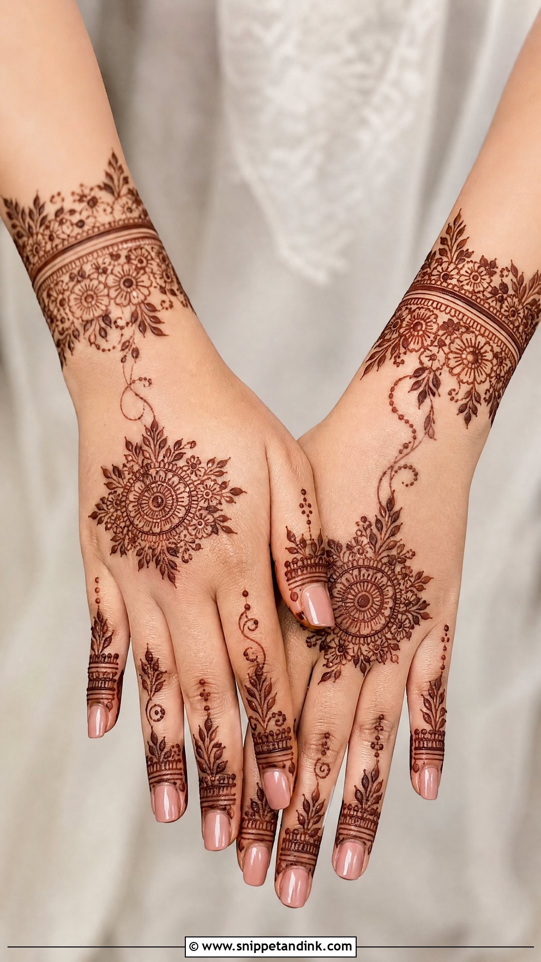 Back Hand Engagement Mehndi Design - Snippet and Ink - 20 Unique Engagement Mehndi Designs for Bride