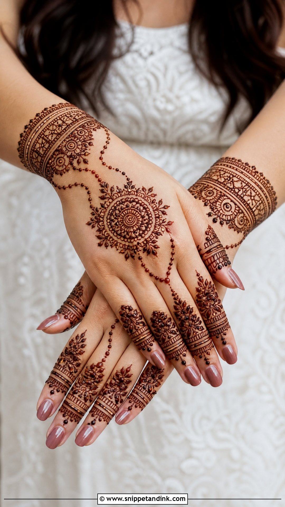 Back Hand Engagement Mehndi Design - Snippet and Ink - 25 Mehndi Designs for Engagement