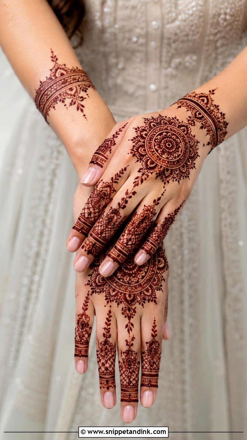 Back Hand Engagement Mehndi Design - Snippet and Ink - 30 Engagement Mehndi Designs for Bride