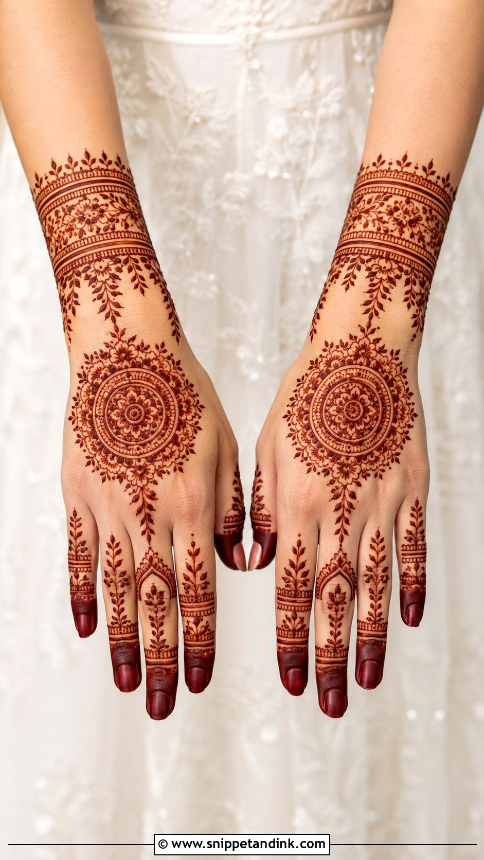 Back Hand Engagement Mehndi Design - Snippet and Ink - 30 Unique Engagement Mehndi Designs