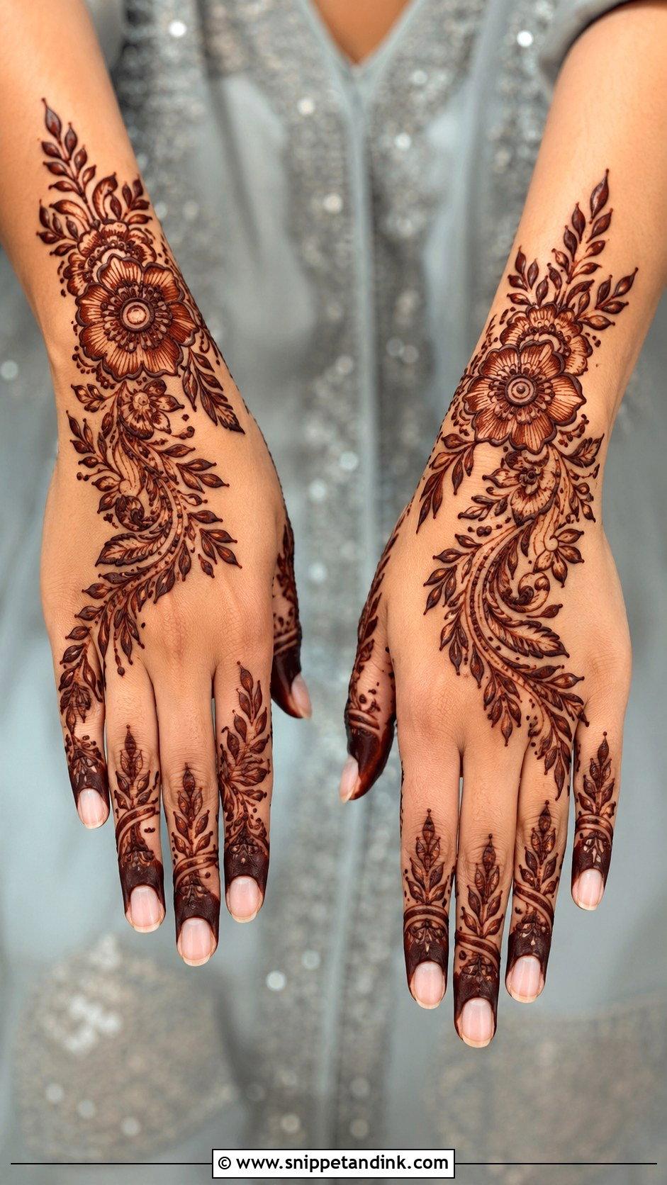 Back Hand Engagement Mehndi For Guests - Snippet and Ink - 30 Back Engagement Mehndi Designs