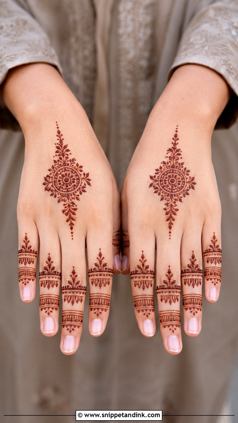 Back Hand Finger Mehndi Design - Snippet and Ink - 35 Mehndi Designs for Beginners