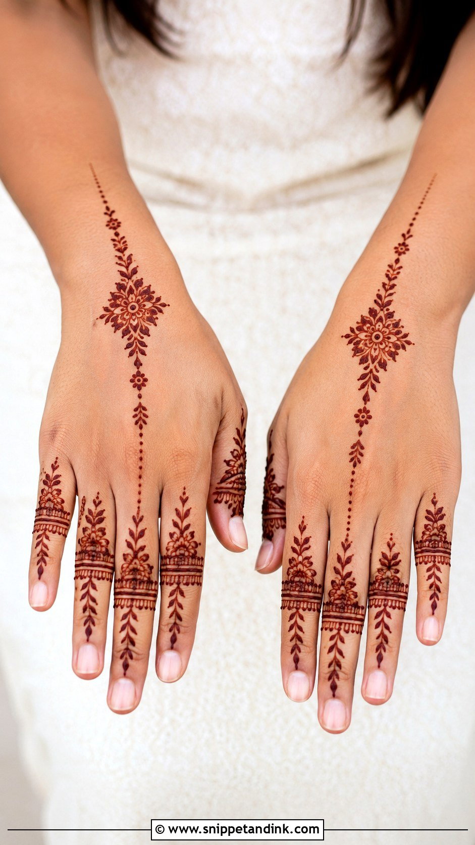 Back Hand Finger Mehndi Design - Snippet and Ink - 30 Aesthetic Back Hand Mehndi Designs