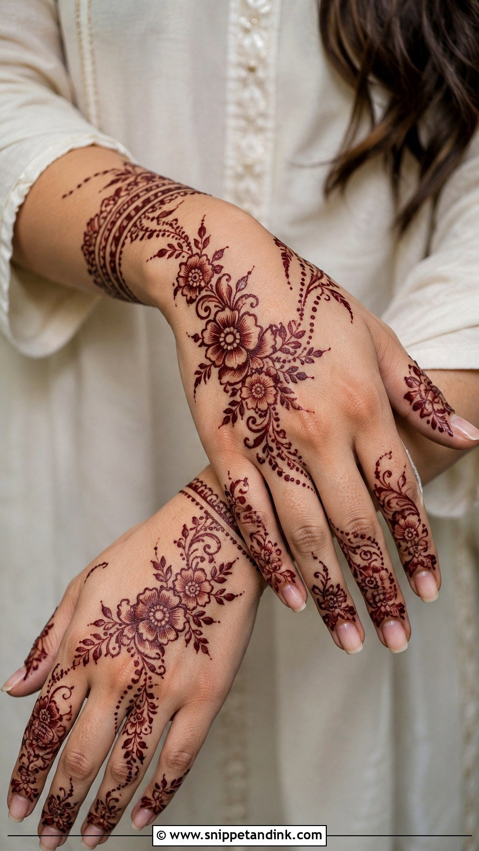 Back Hand Floral Mehndi Design - Snippet and Ink - 35 Floral Mehndi Designs