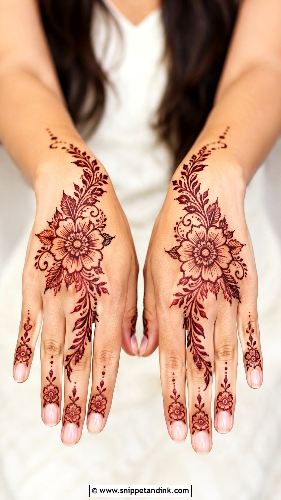 Back Hand Flower Mehndi Design - Snippet and Ink - 35 Flower Mehndi Designs