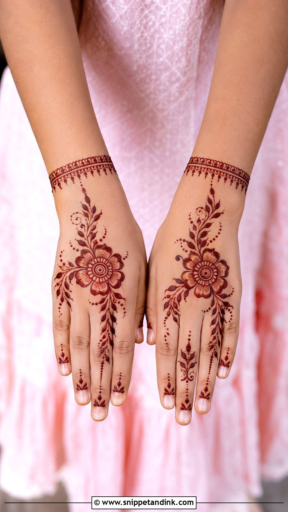 Back Hand Flower Mehndi for Kids - Snippet and Ink - 35 Mehndi Designs for Kids