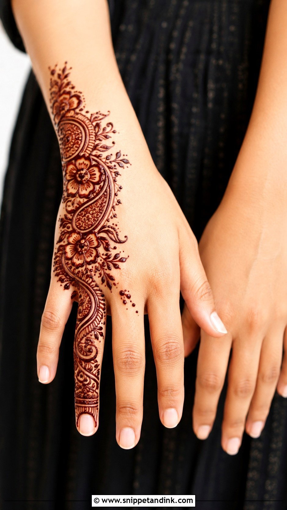 Back Hand Half Mehndi Design - Snippet and Ink - 30 Simple Easy Back Hand Mehndi Design Ideas