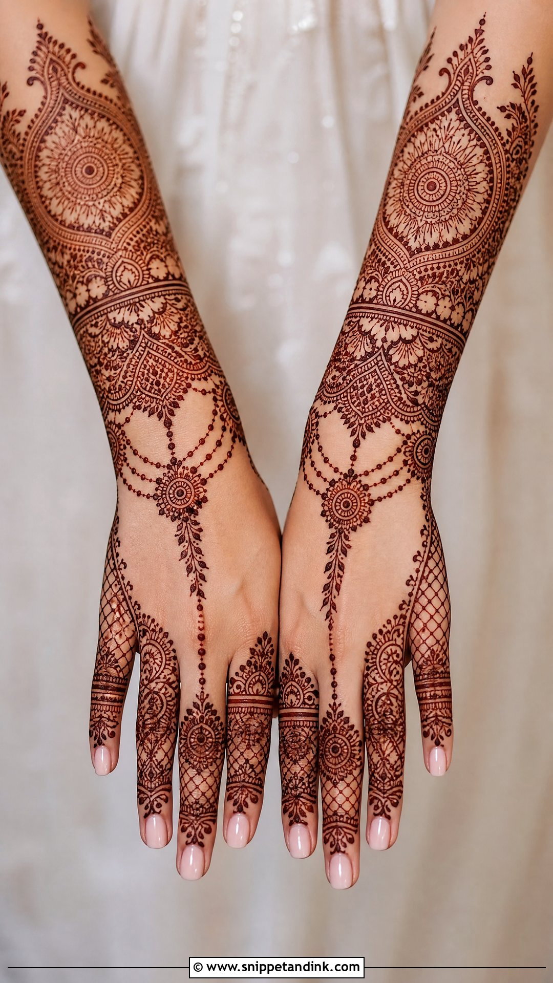 Back Hand Heavy Bridal Mehndi Design - Snippet and Ink - 20 Heavy Bridal Mehndi Designs
