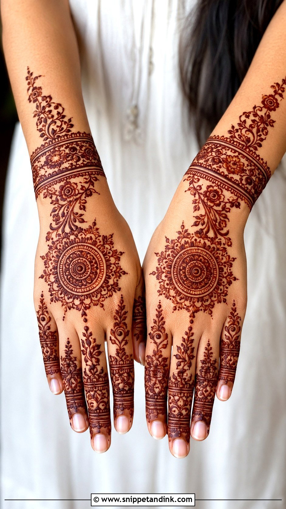 Back Hand Henna Mehndi Design - Snippet and Ink - 30 Henna Mehndi Designs