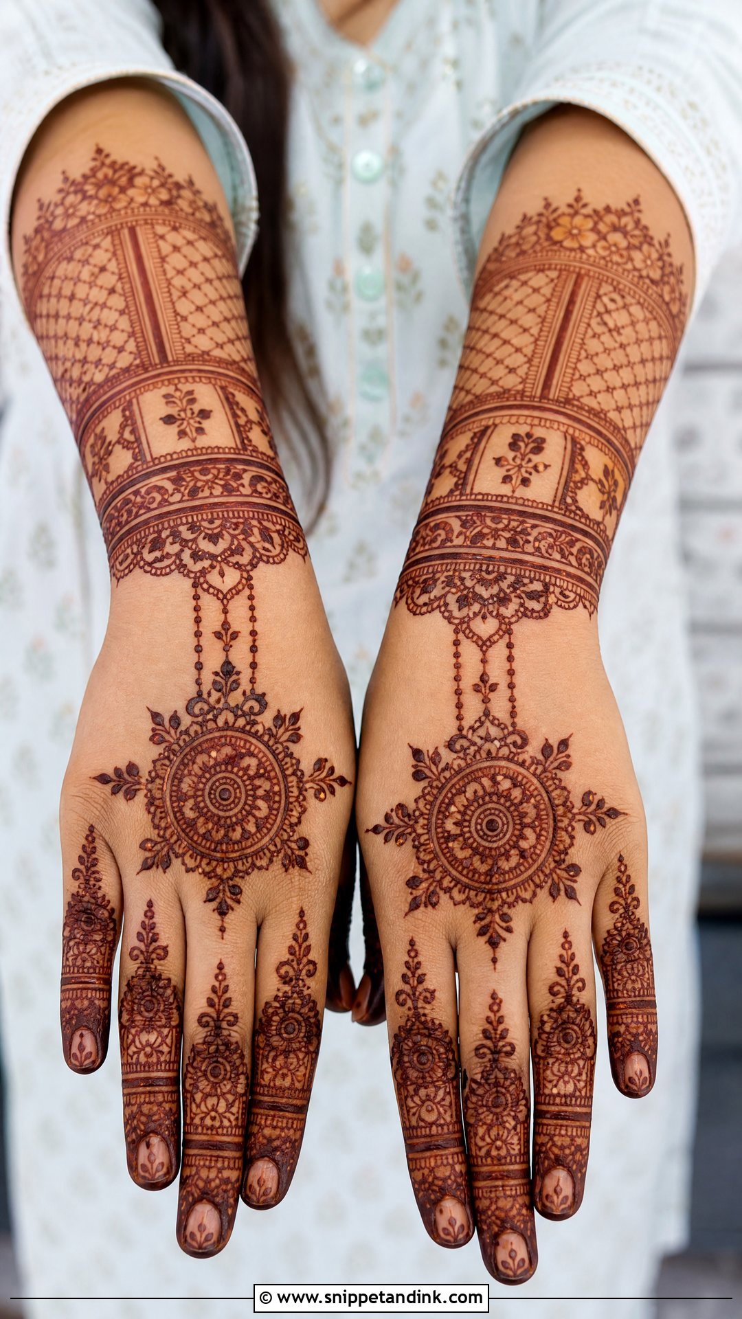 Back Hand Hindu Bridal Mehndi Design - Snippet and Ink - 25 Hindu Bridal Mehndi Designs