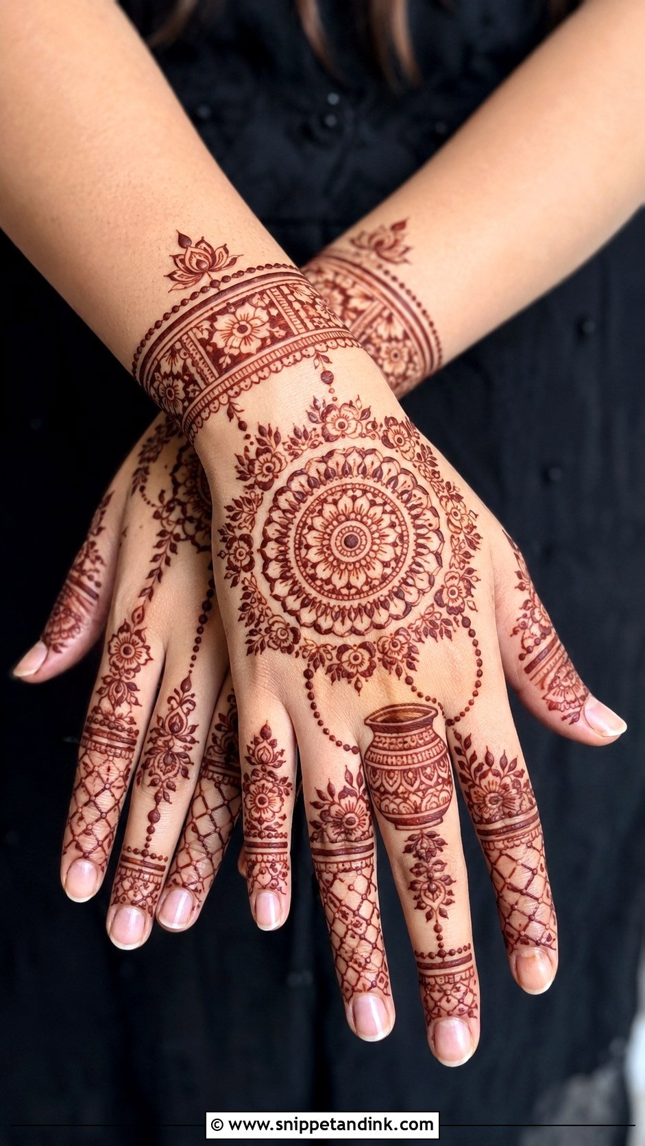 Back Hand Karva Chauth Mehndi Design - Snippet and Ink - 35 Karva Chauth Mehndi Designs