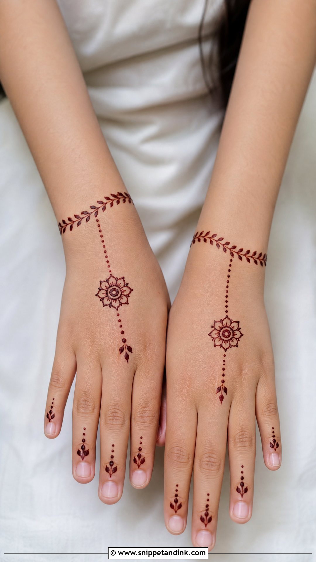 Back Hand Kids Mehndi Design - Snippet and Ink - 25 Small Kids Mehndi Designs