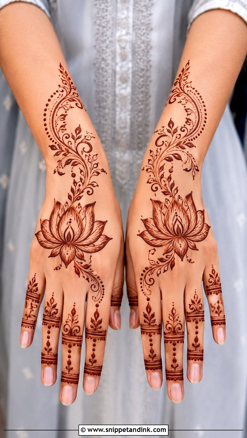 Back Hand Lotus Mehndi Design - Snippet and Ink - 30 Simple Easy Back Hand Mehndi Design Ideas