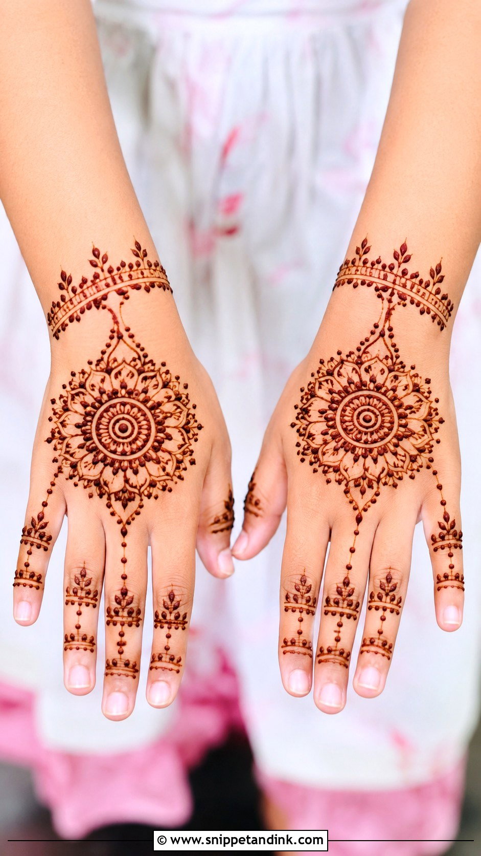 Back Hand Mandala Mehndi for Kids - Snippet and Ink - 35 Mehndi Designs for Kids