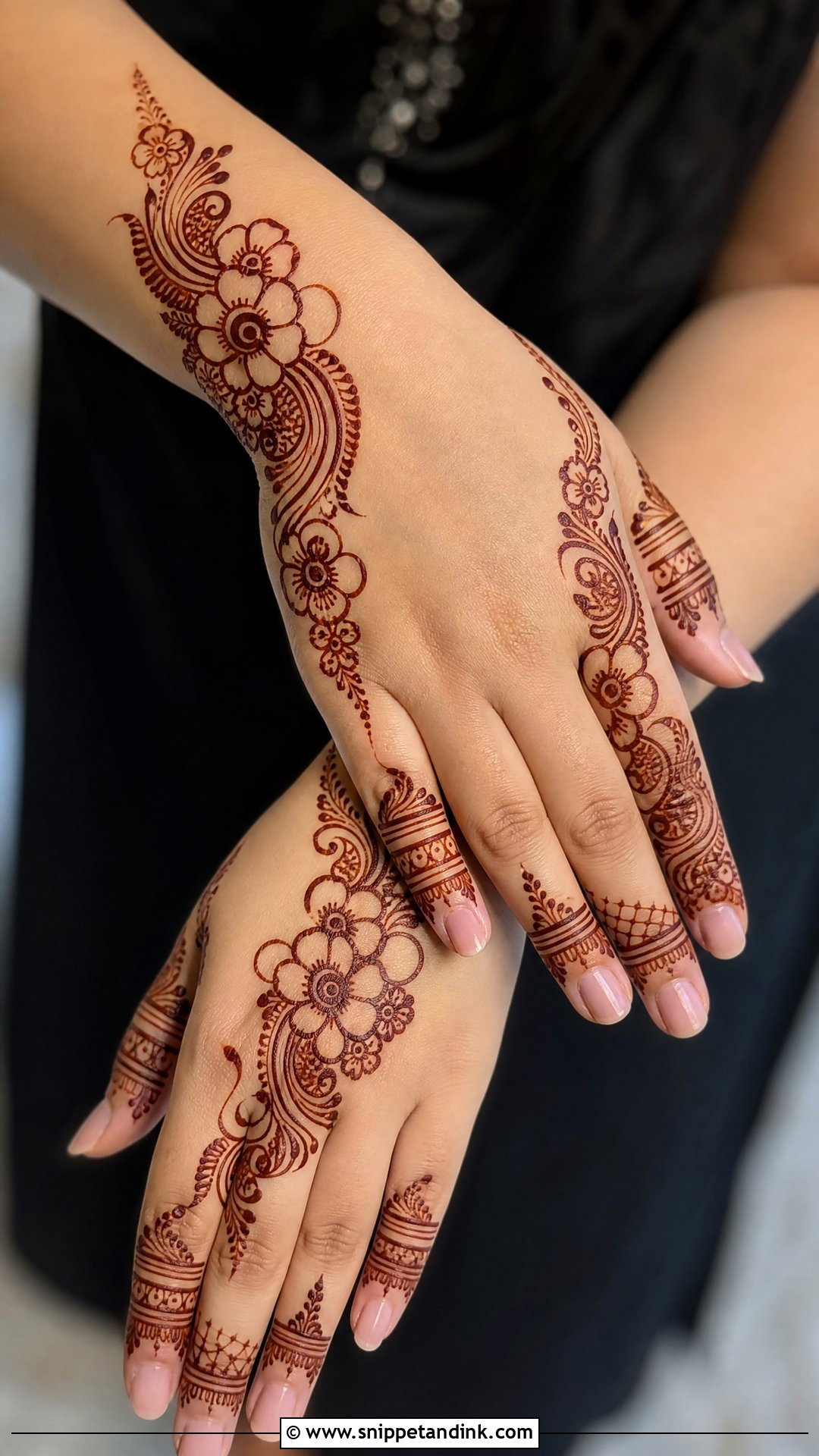 Back Hand Mehendi Design With Negative Space - Snippet and Ink - 25 Semi Bridal Mehendi Design for Back Hand Ideas