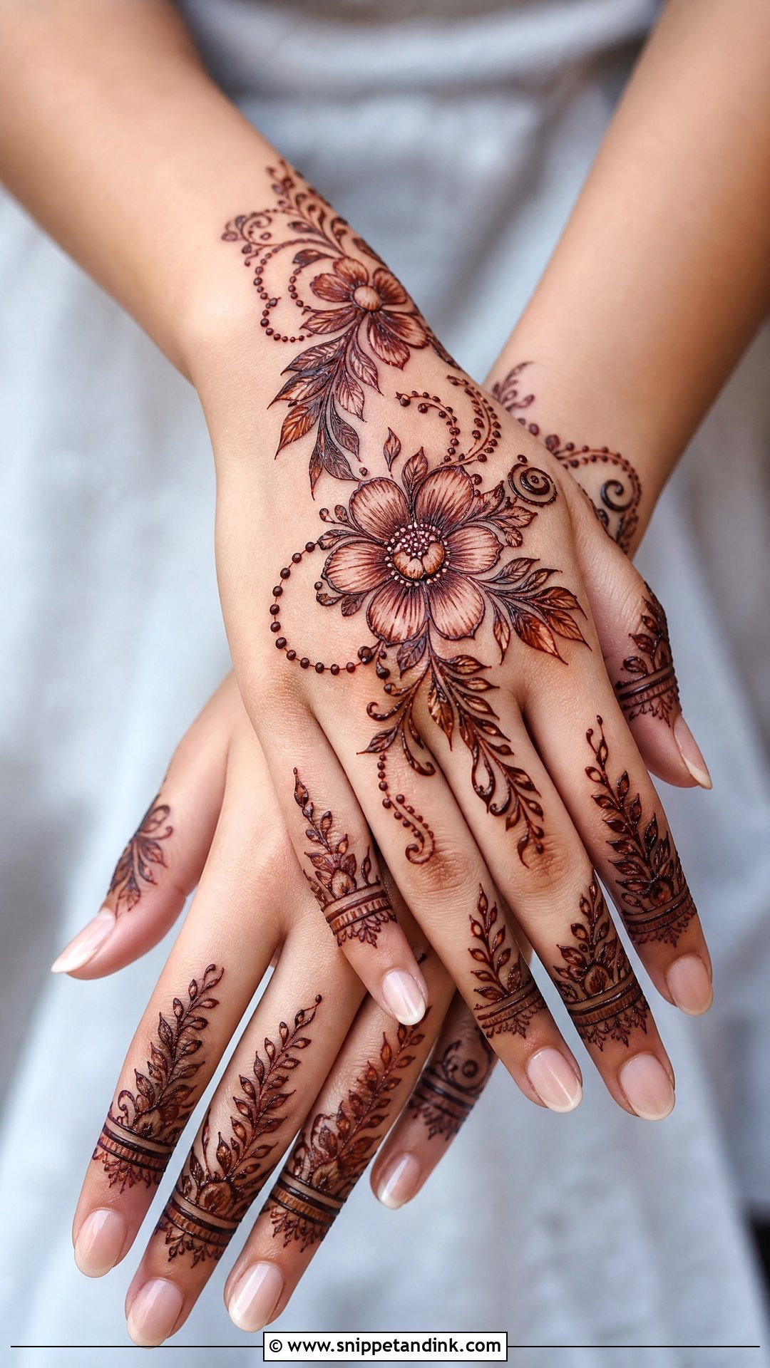 Back Hand Mehendi Design With Shaded Flowers - Snippet and Ink - 25 Semi Bridal Mehendi Design for Back Hand Ideas