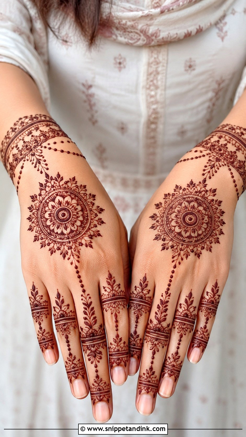 Back Hand Mehndi Design - Snippet and Ink - 30 Elegant Mehndi Designs