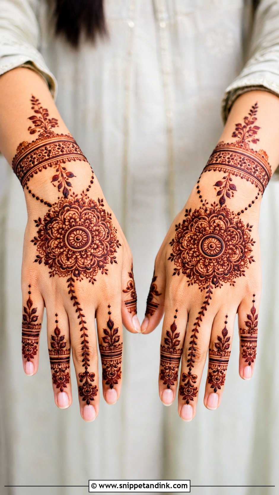 Back Hand Mehndi Design - Snippet and Ink - 35 Mehndi Art Designs