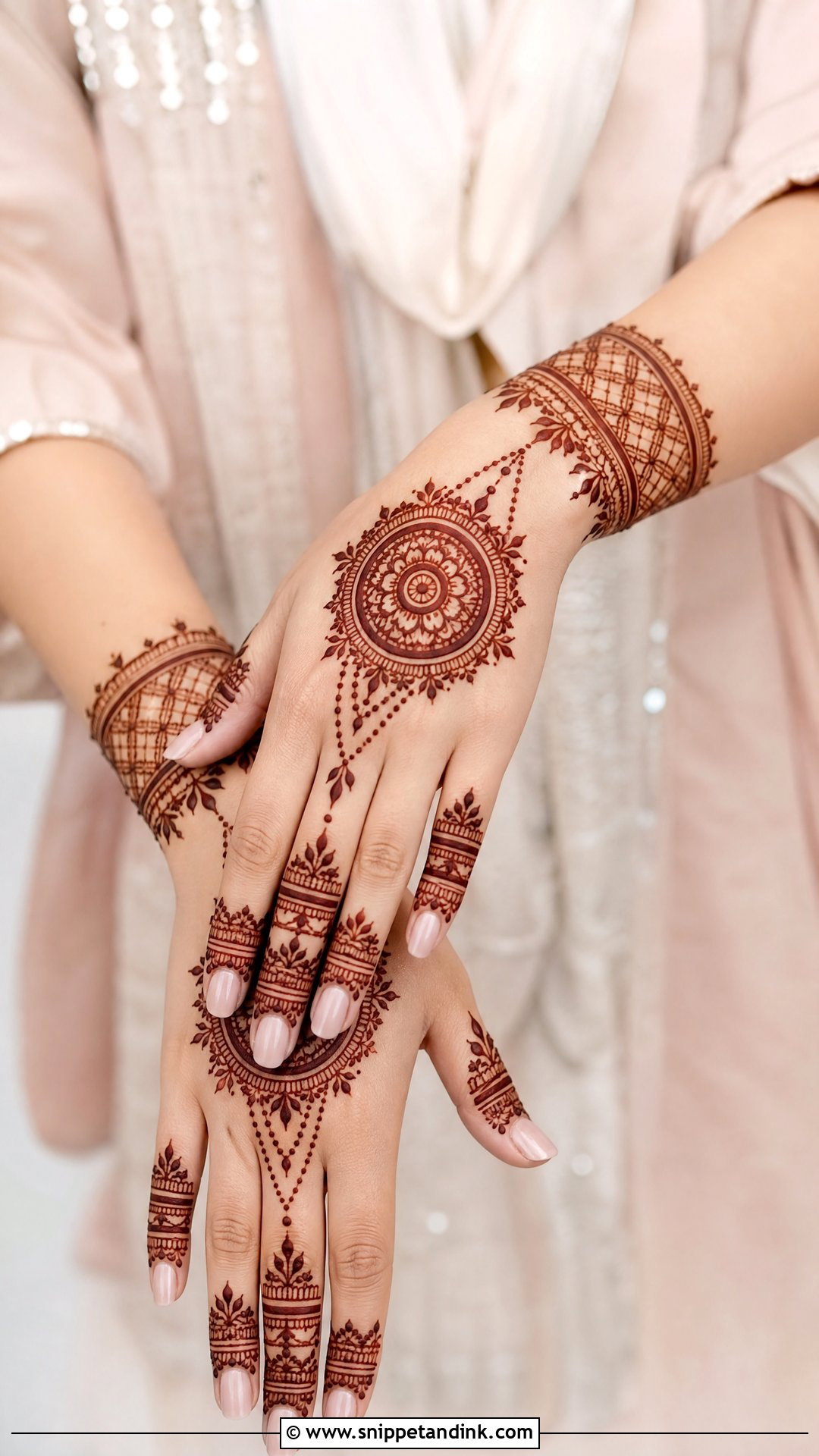 Back Hand Mehndi Design - Snippet and Ink - 35 Mehndi Designs