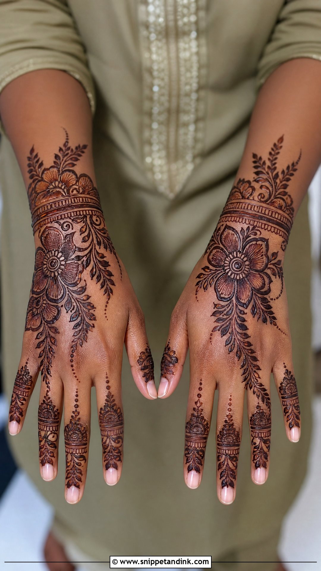 Back Hand Mehndi Design For Dark Skin - Snippet and Ink - 35 Stylish Back Hand Mehndi Designs