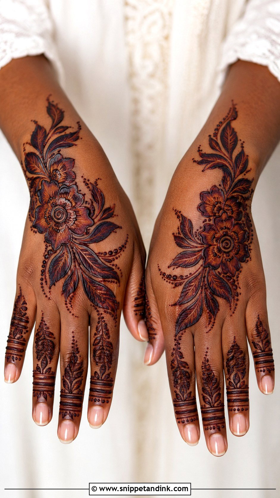 Back Hand Mehndi Design For Dark Skin - Snippet and Ink - 35 Simple Beautiful Back Hand Mehndi Designs