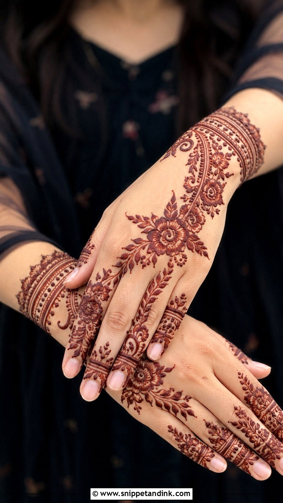 Back Hand Mehndi Design For Eid - Snippet and Ink - 35 Simple Beautiful Back Hand Mehndi Designs