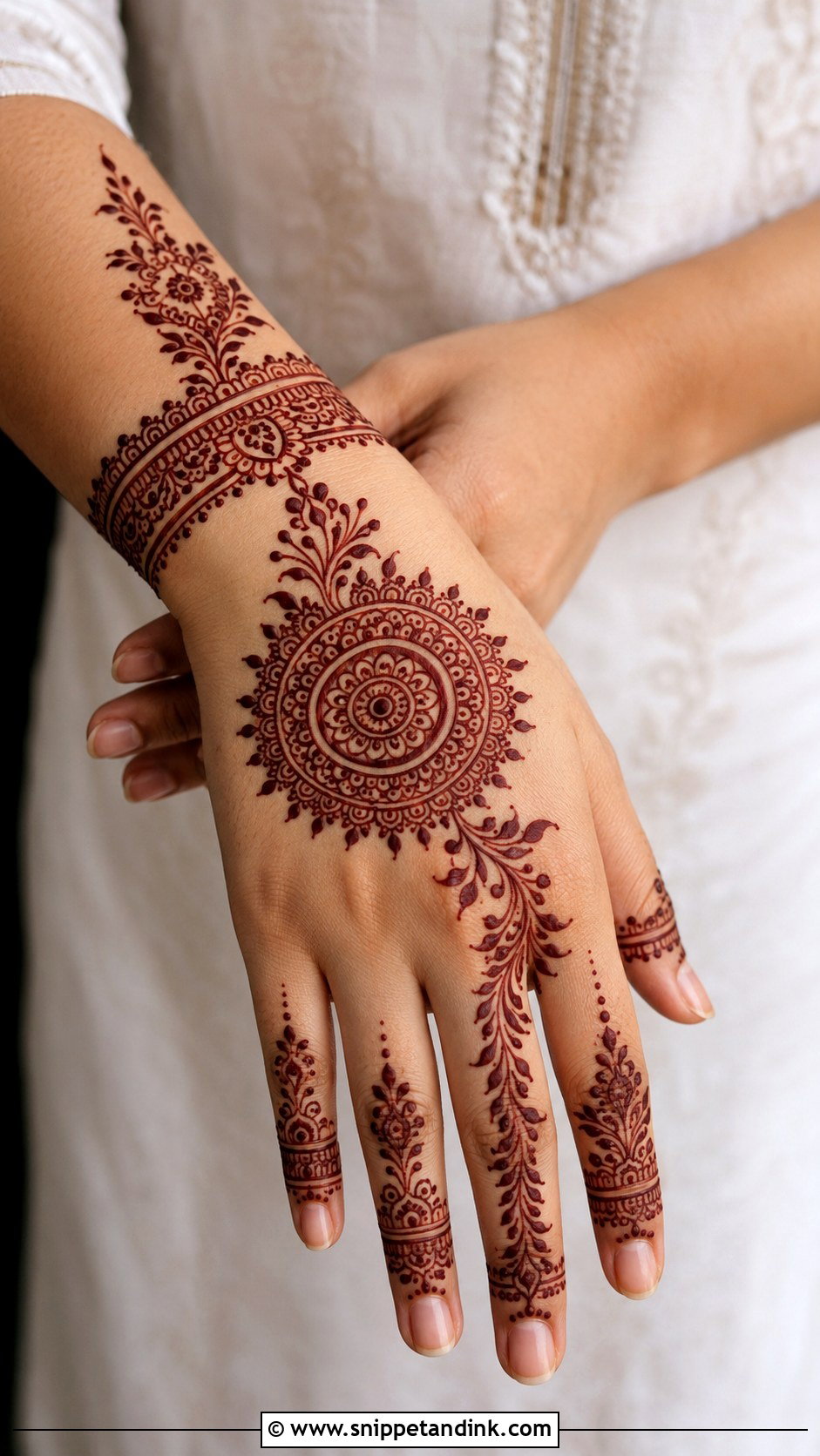 Back Hand Mehndi Design For Festivals - Snippet and Ink - 35 Simple Back Hand Mehndi Designs
