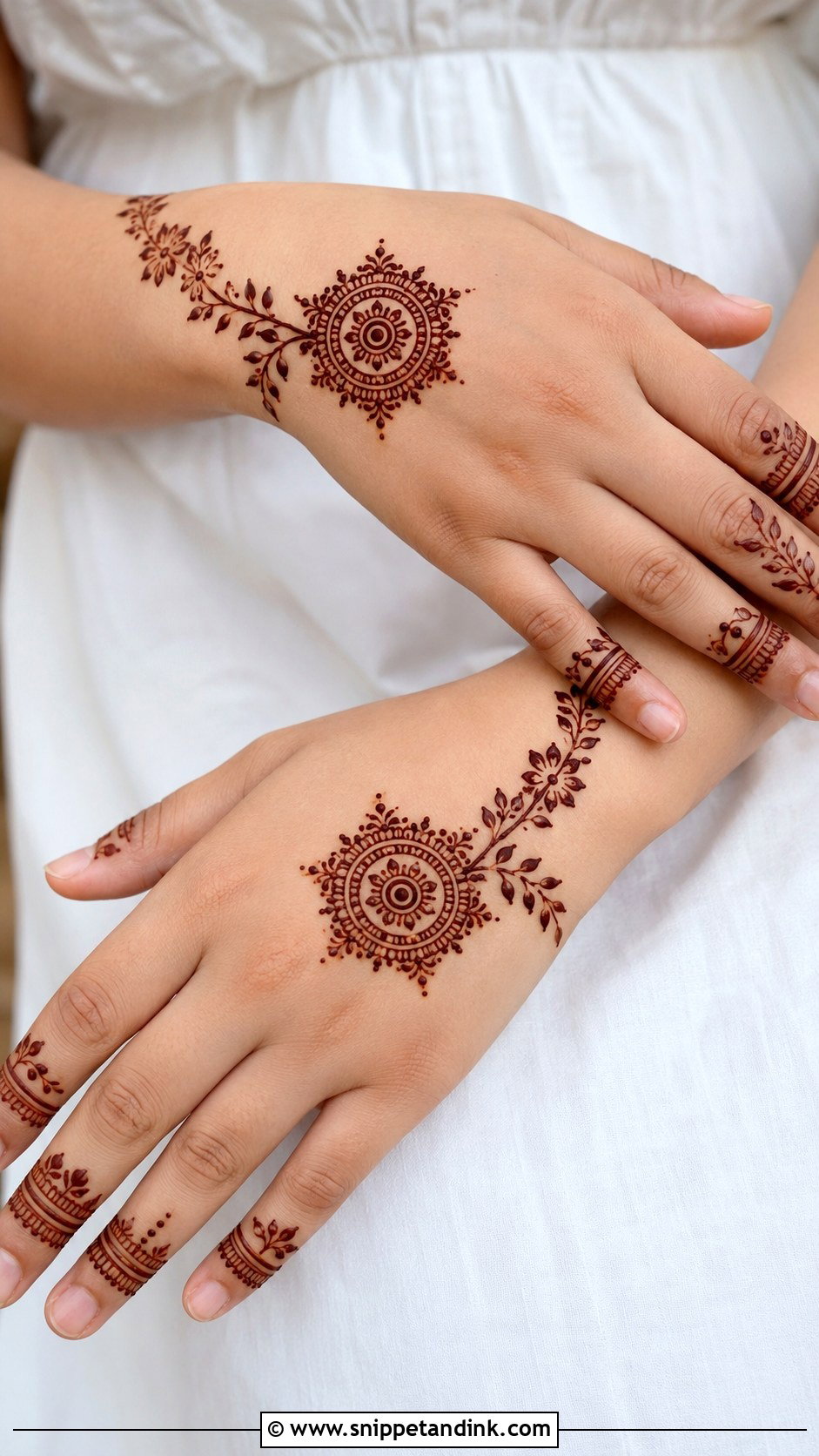 Back Hand Mehndi Design For Girls - Snippet and Ink - 35 Back Mehndi Designs