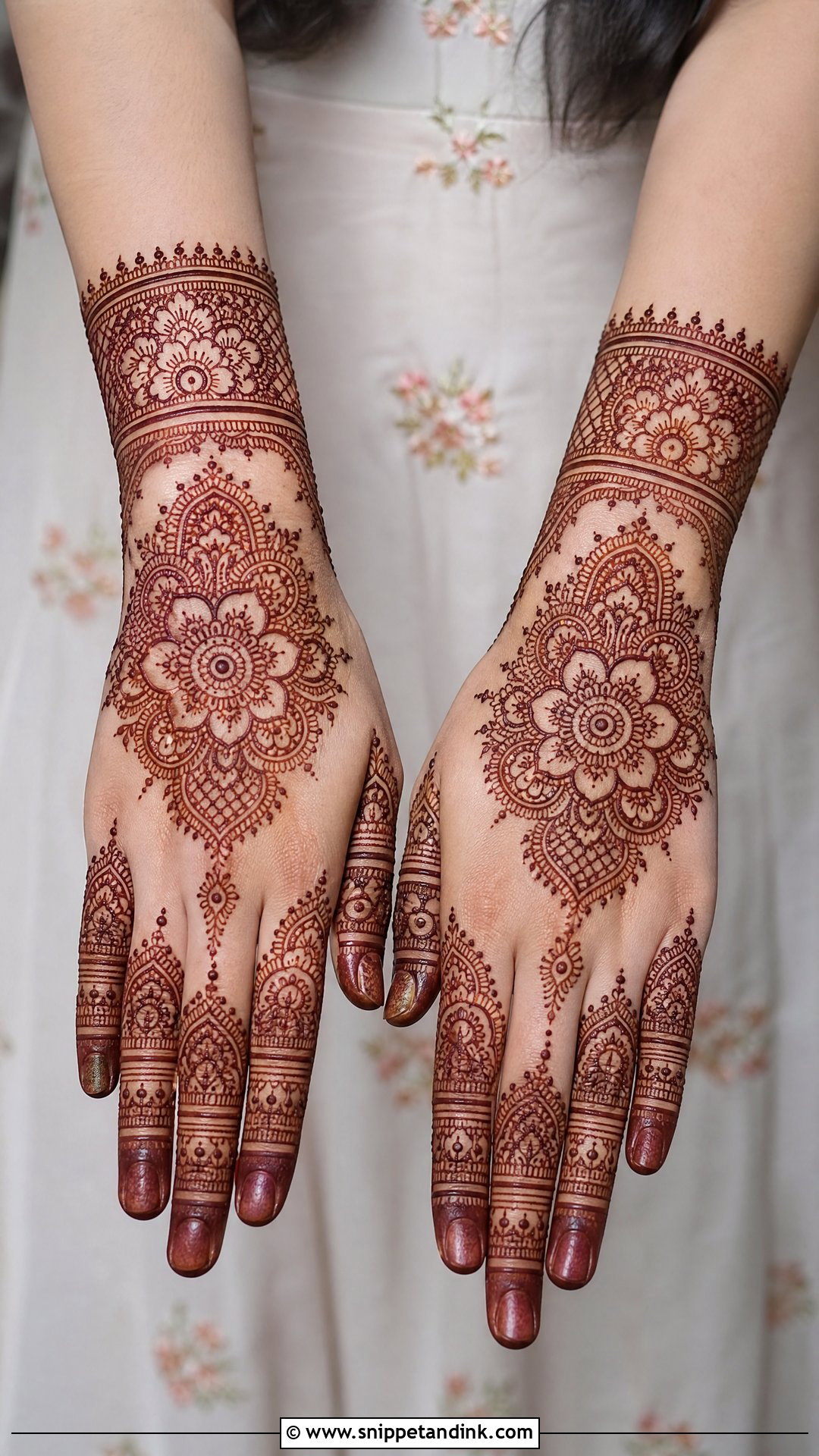 Back Hand Mehndi Design For Long Fingers - Snippet and Ink - 35 Stylish Back Hand Mehndi Designs