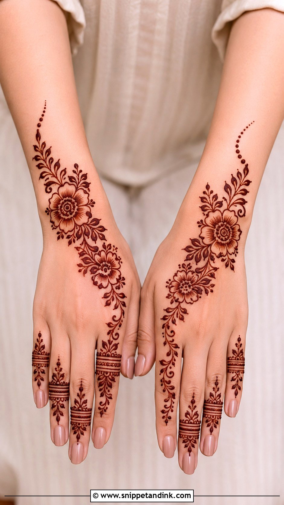 Back Hand Mehndi Design For Party - Snippet and Ink - 35 Back Mehndi Designs