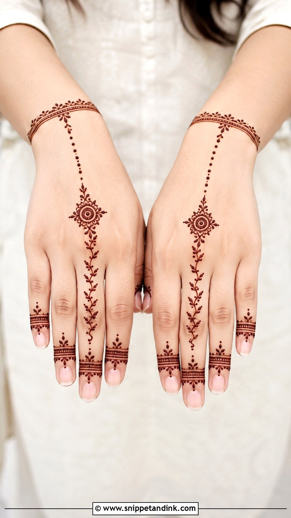 Back Hand Mehndi Design For Short Fingers - Snippet and Ink - 35 Simple Beautiful Back Hand Mehndi Designs