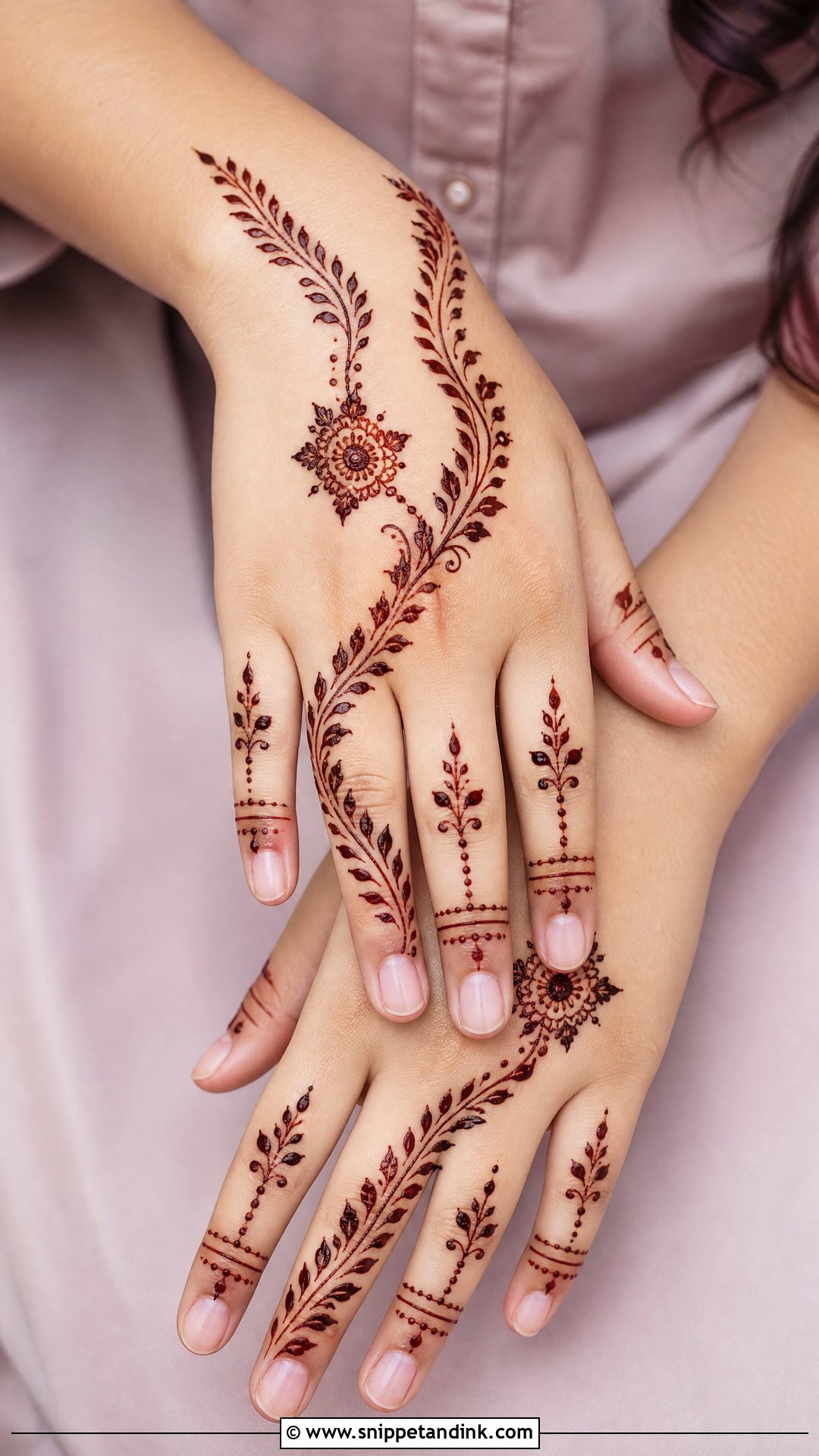 Back Hand Mehndi Design For Short Fingers - Snippet and Ink - 35 Stylish Back Hand Mehndi Designs
