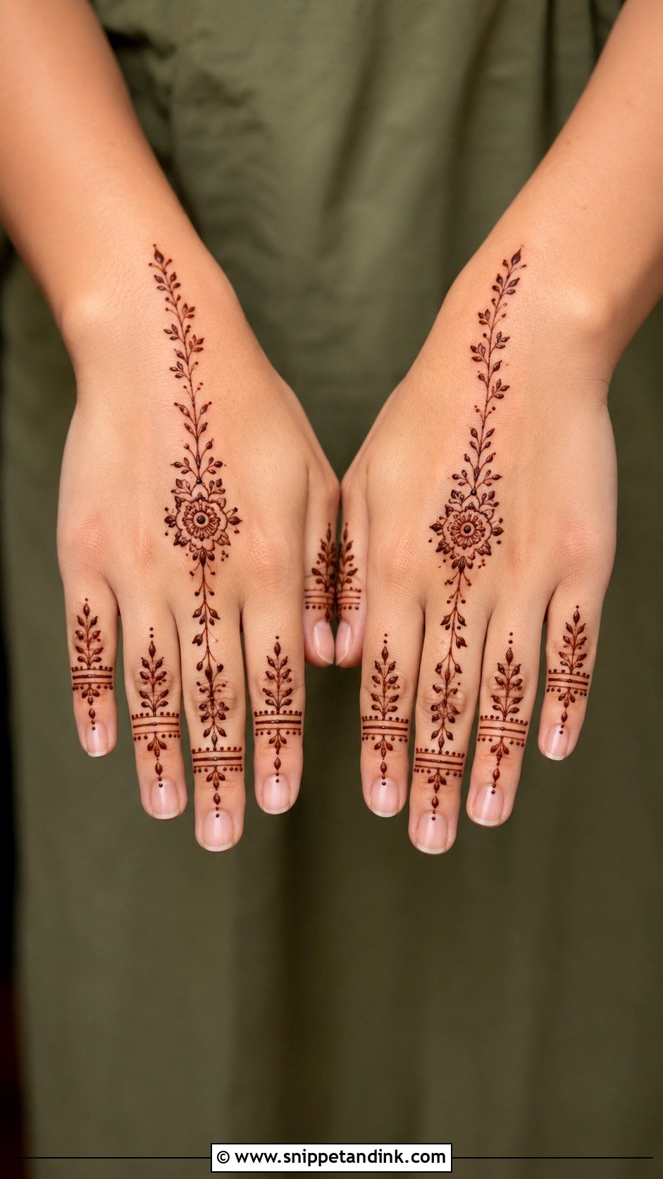 Back Hand Mehndi Design For Short Fingers - Snippet and Ink - 30 Simple Back Hand Mehndi Design Ideas
