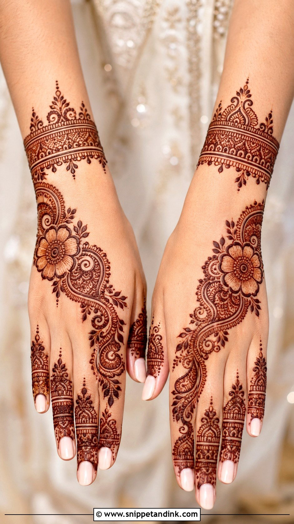 Back Hand Mehndi Design For Wedding Guest - Snippet and Ink - 35 Simple Beautiful Back Hand Mehndi Designs